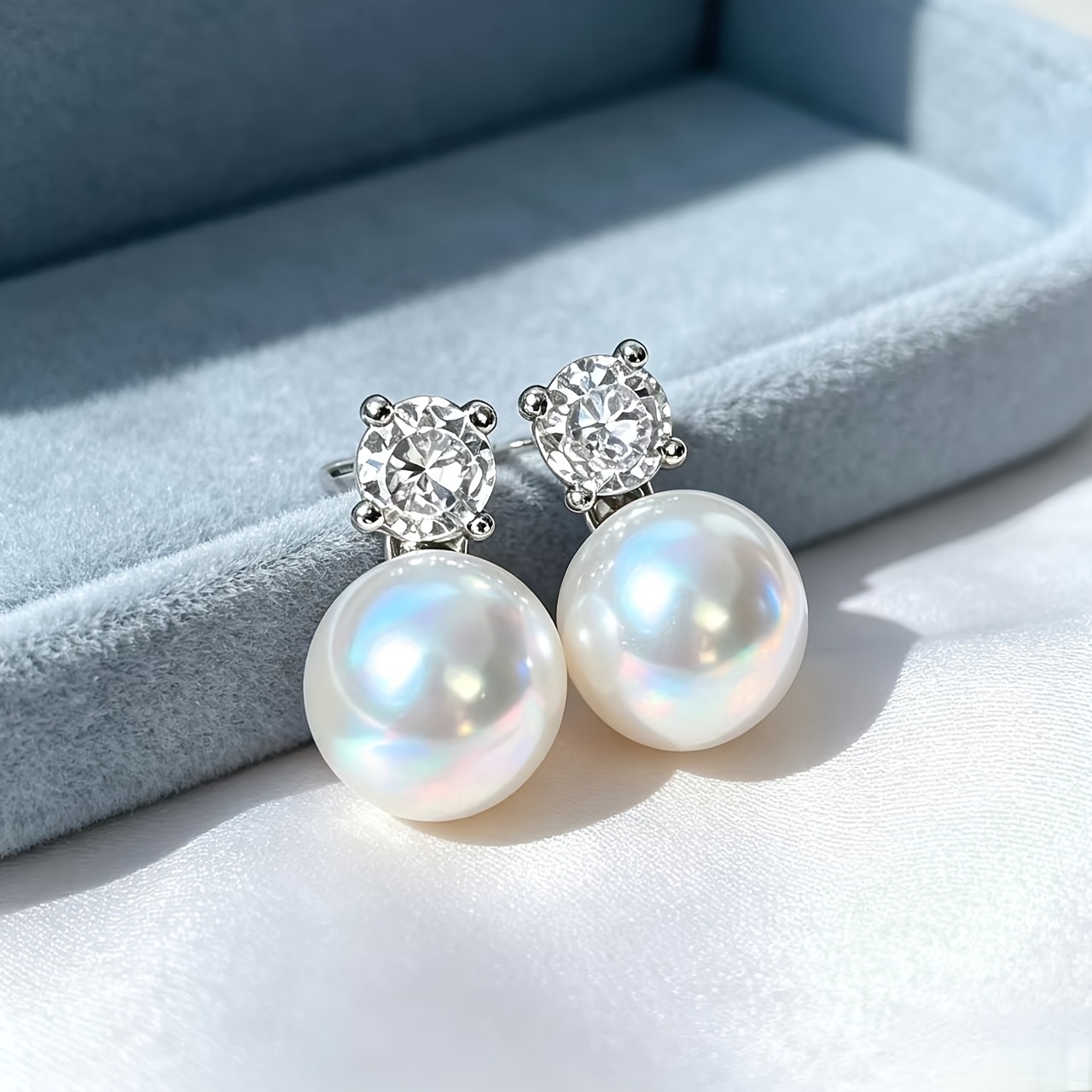 8mm Minimalist White Stud Earrings for Women